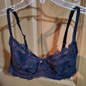 Victoria's Secret Unlined Demi Lace Underwire Bra in Black, US 32DD